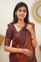 Lichi Art Silk Saree with Copper Zari Weave – Maroon