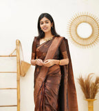 Lichi Art Silk Saree with Copper Zari Weave – Wine