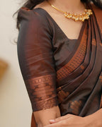 Lichi Art Silk Saree with Copper Zari Weave – Wine