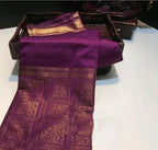Purple Art Silk Saree with Zari Border – Purple