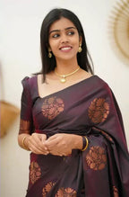 Copper Zari Gola Butti Lichi Art Silk Saree – Maroon