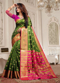 Lichi Art Silk Saree with Pokiya Butti – Mehndi