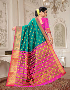 Lichi Art Silk Saree with Pokiya Butti – Rama Blue