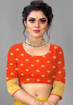 Lichi Art Silk Saree with Pokiya Butti – Yellow