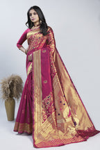 Meenakari Zari Art Silk Saree – Rani Pink