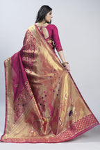Meenakari Zari Art Silk Saree – Rani Pink