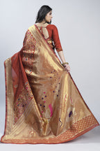 Meenakari Zari Art Silk Saree – Red