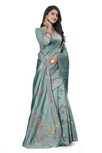 Meenakari Butti Art Silk Saree – Sea Green