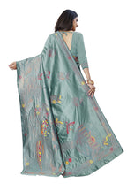 Meenakari Butti Art Silk Saree – Sea Green