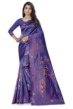 Meenakari Butti Art Silk Saree – Navy Blue