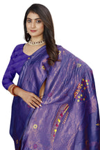 Meenakari Butti Art Silk Saree – Navy Blue