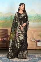 Black Art Silk Jacquard Saree with Woven Pallu