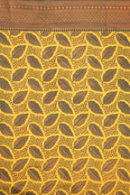Kanjivaram-style Leaf Jacquard Art Silk Saree – Bottle Green & Gold