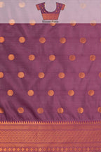 Kanjivaram-style Leaf Jacquard Art Silk Saree – Maroon & Chiku