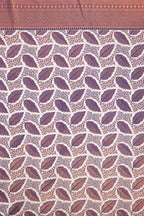 Kanjivaram-style Leaf Jacquard Art Silk Saree – Wine & Grey
