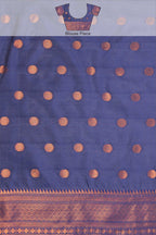 Kanjivaram-style Leaf Jacquard Art Silk Saree – Wine & Grey