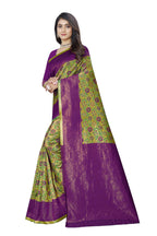 Two-tone Zari Jacquard Art Silk Saree – Mehndi & Wine