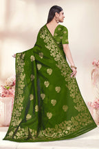 Zari Butti Art Silk Saree – Mehndi