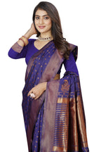 Violet Zari Butti Art Silk Saree
